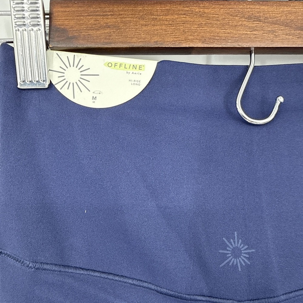 NWT Aerie OFFLINE RealMe Flare Leggings Medium Long Blue 4Way Stretch Breathable - Picture 6 of 9